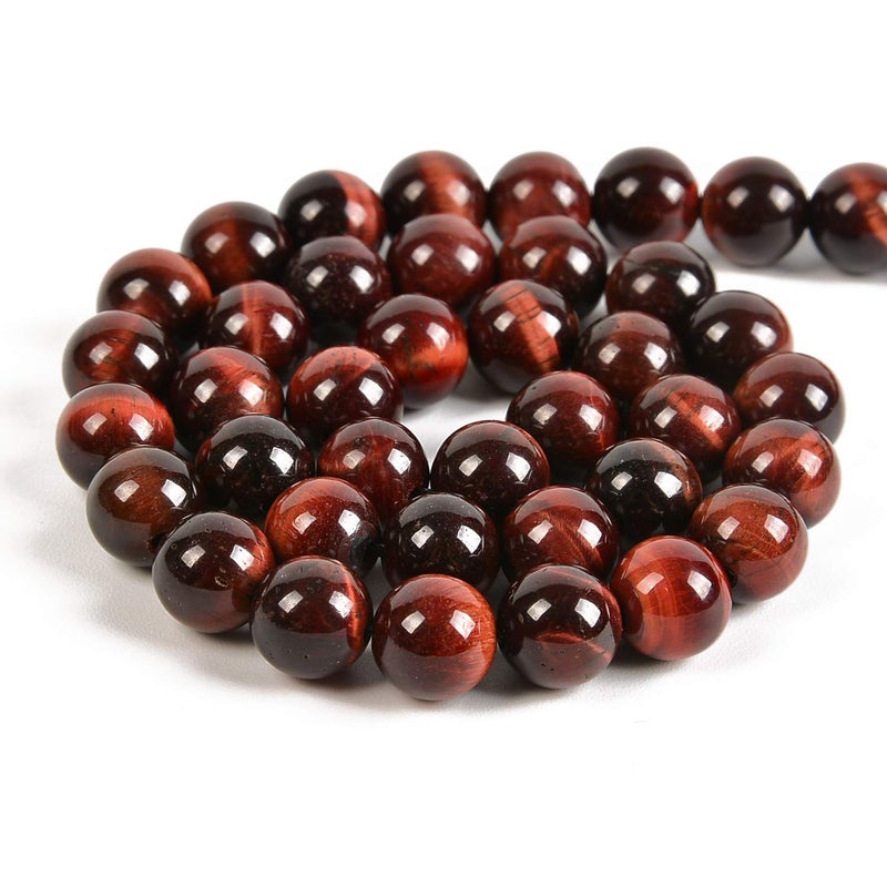 Nancybeads 45pcs 8mm Natural Red Tiger's Eye Gemstone Round Spacer Loose Stone Beads for Jewelry Making 15.5" 1 Strand (Red Tiger's Eye, 8mm 45Beads) - Image 2
